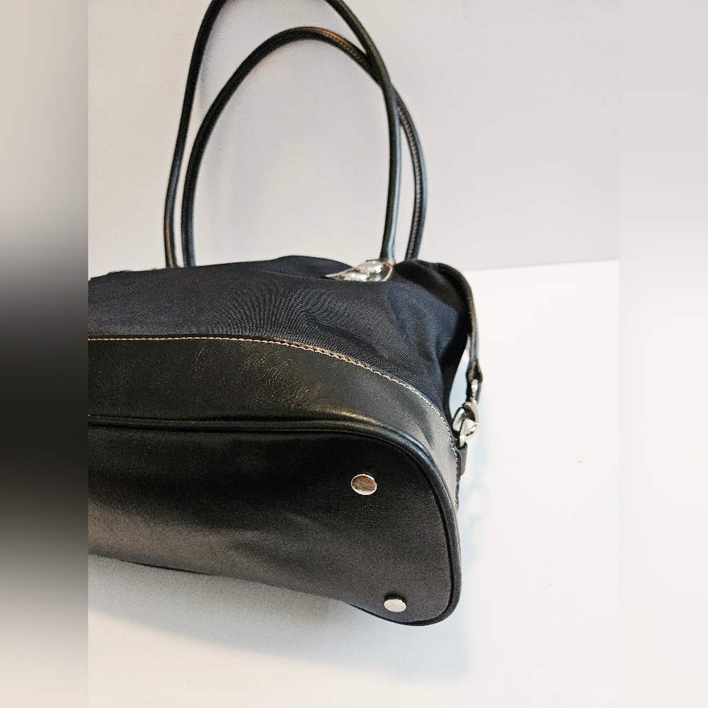 Etienne Aigner Shoulder Bag Black With Leather Accents & Silver Hardware 36008 - Picture 11 of 16